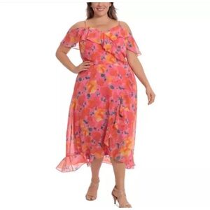 Floral Off-Shoulder Dress - London Times - 20W